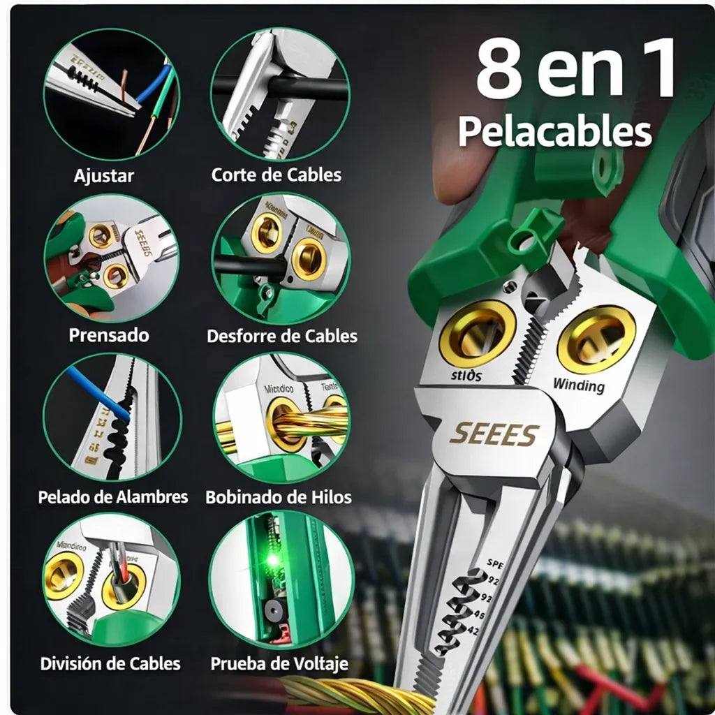 🛑OFERTA 2X1🛑 Alicate 8 en 1: La Única Herramienta que Necesita para Dominar Cualquier Reparación Eléctrica