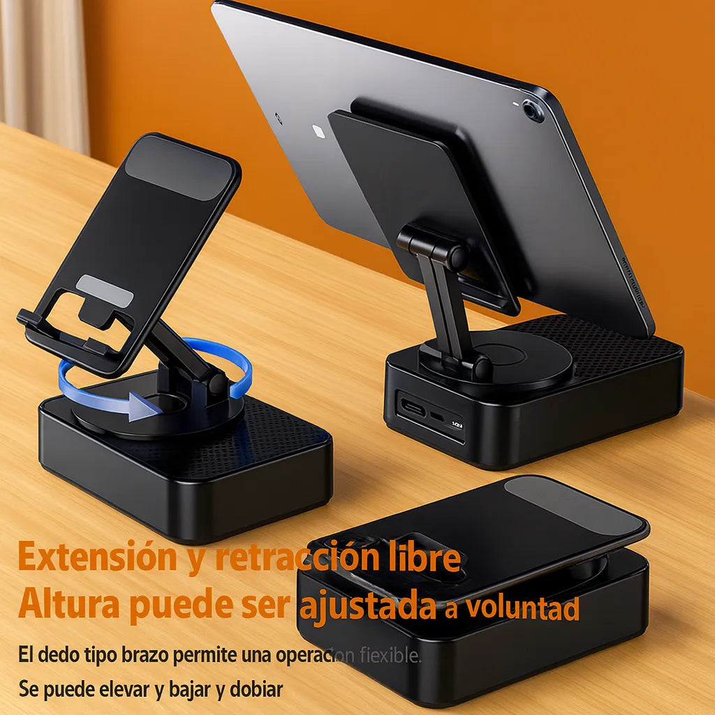 5 En 1 altavoz Bluetooth inalámbrico, estación de carga y soporte para teléfono