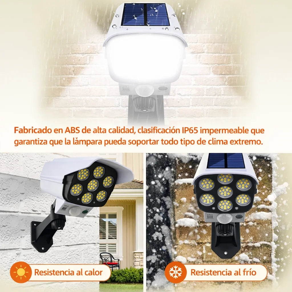 Lámpara Solar de Seguridad con Diseño de Cámara – Iluminación Inteligente para Tu Hogar