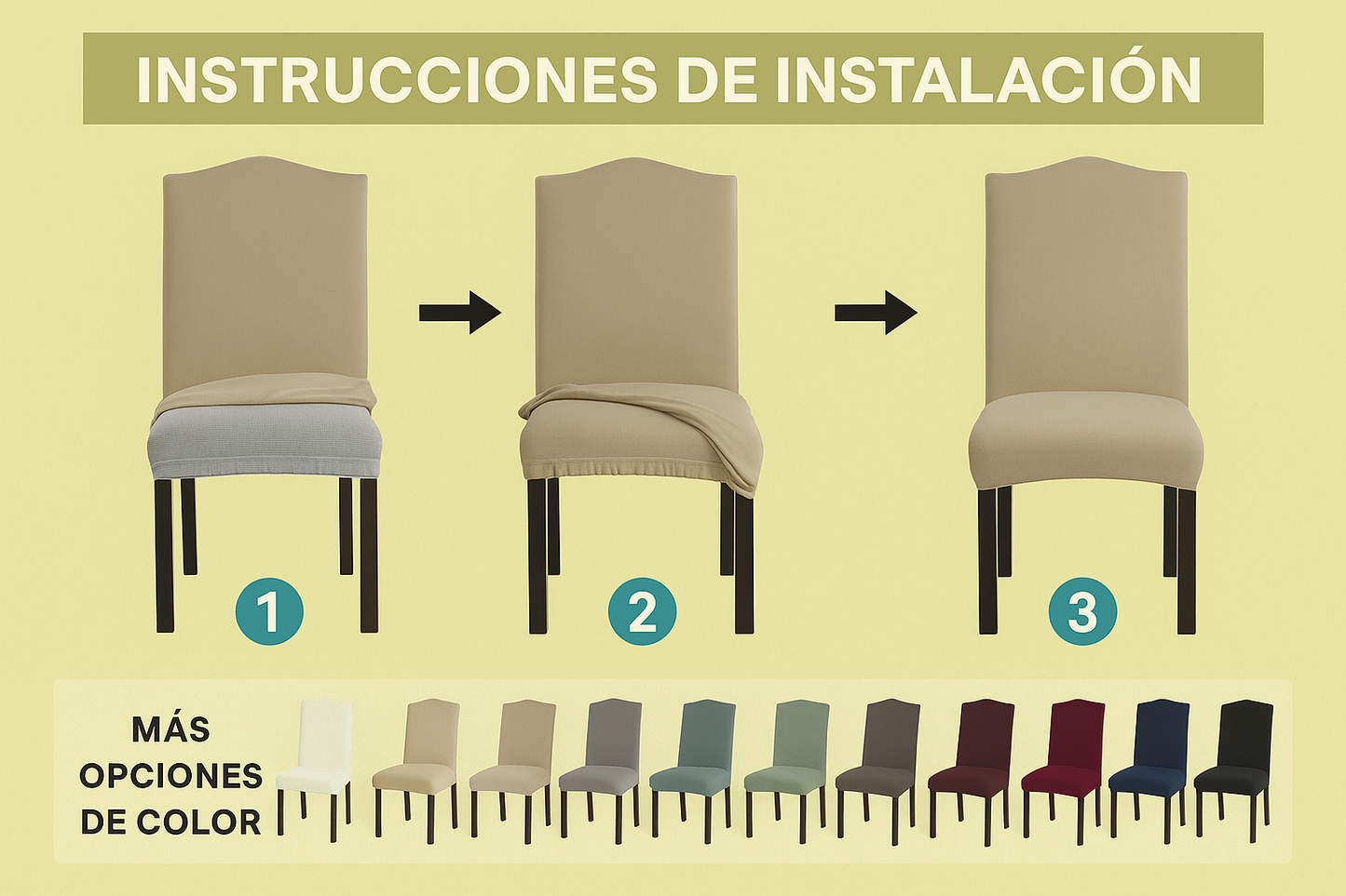 Fundas decorativas para sillas Bellaget™ 🔥 PAQUETE DE 4 UNIDADES