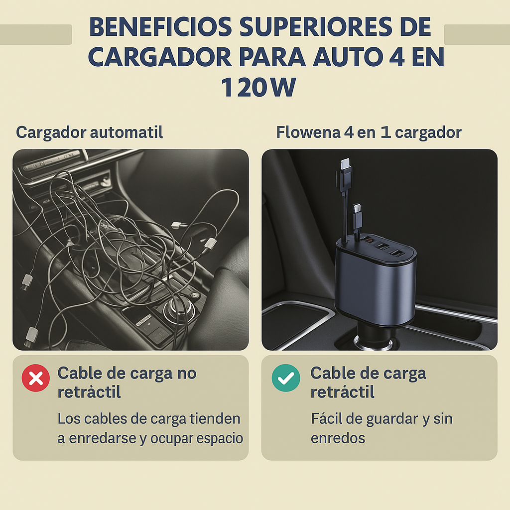 MAXTRIP Cargador 4 en 1 con iluminación