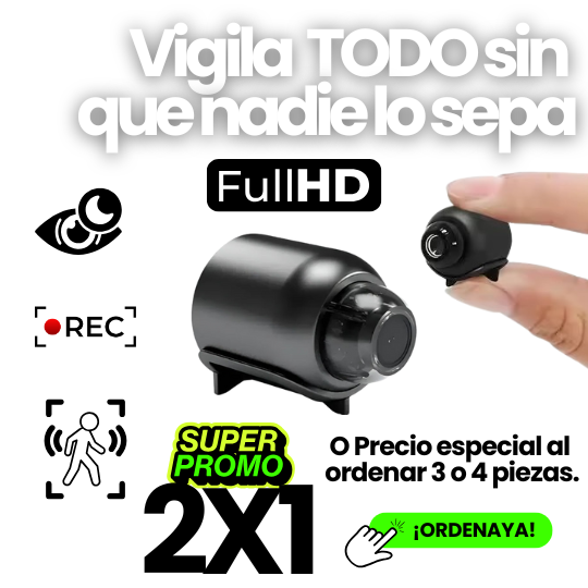 2x1 Mini Cámara Espía HD, WiFi, Inalámbrica - ¡Nuevo Modelo Mejorado!