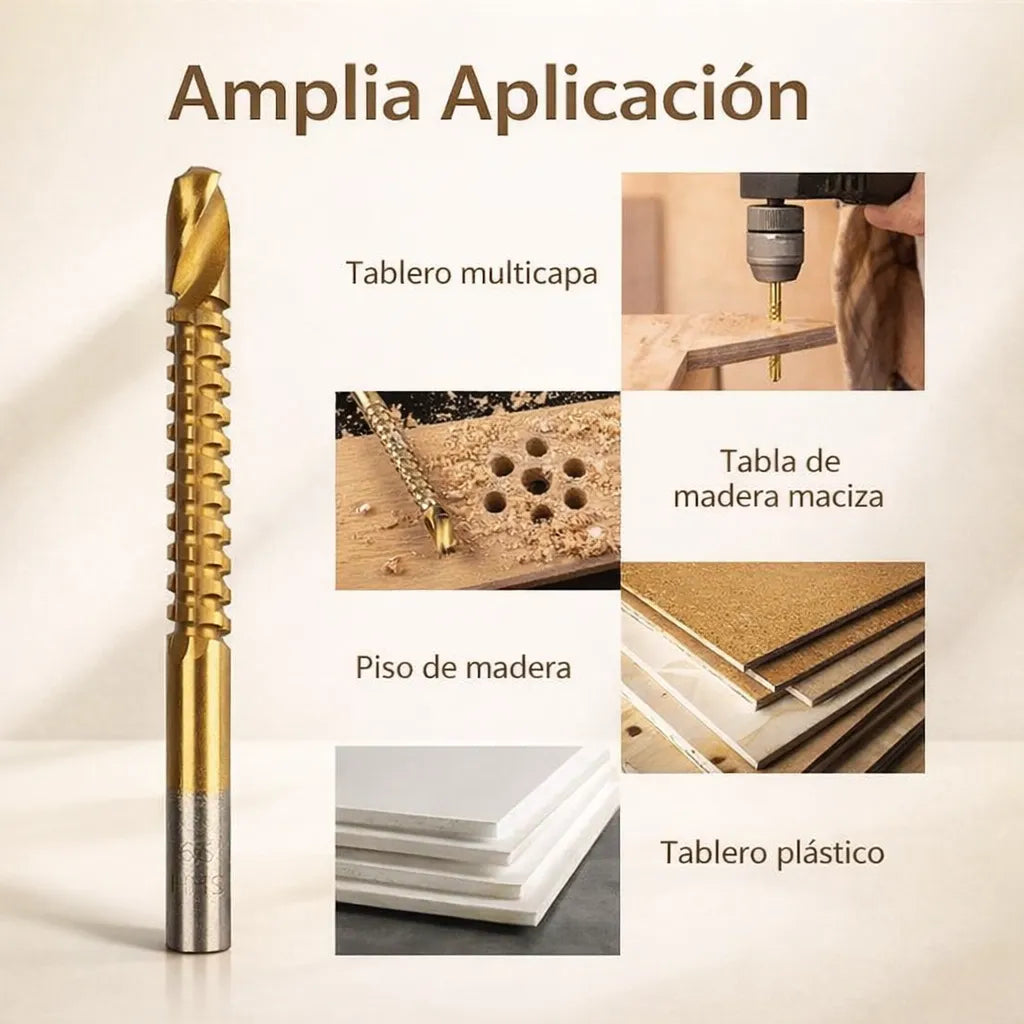 Set de 8 Brocas de Titanio: Perfora, Corta y Corrige Cualquier Error al Instante