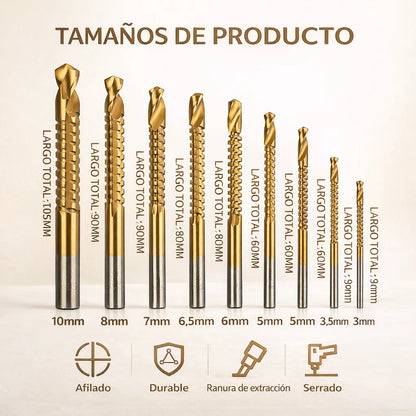 Set de 8 Brocas de Titanio: Perfora, Corta y Corrige Cualquier Error al Instante