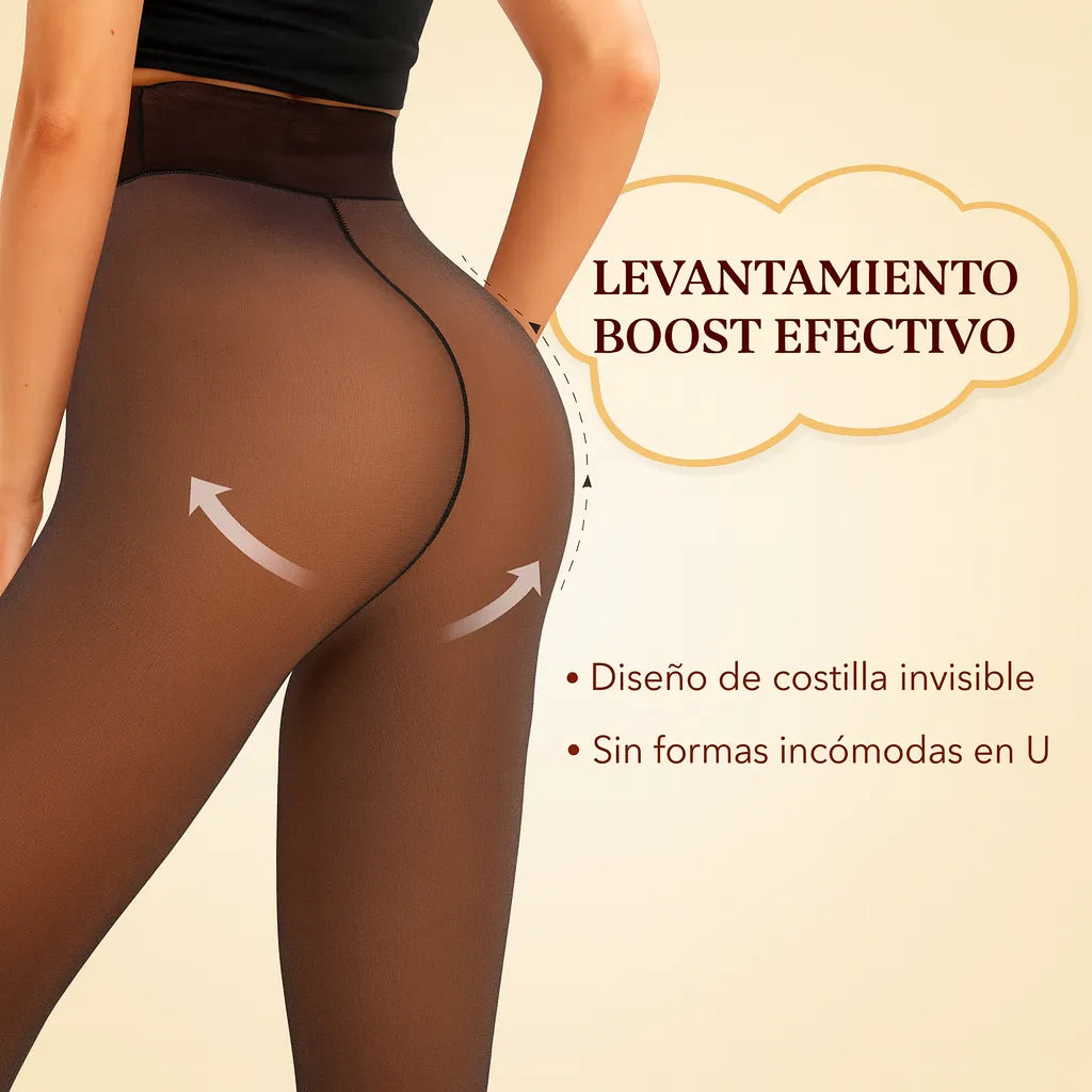 Medias translucent Fleece-Calor y elegancia en una sola prenda