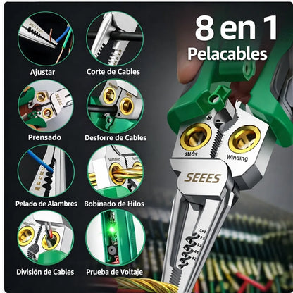 🛑OFERTA 2X1🛑 Alicate 8 en 1: La Única Herramienta que Necesita para Dominar Cualquier Reparación Eléctrica