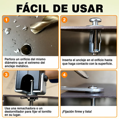KIT DE 100 TUERCAS CON TORNILLO DE EXPANSIÓN TIPO PÉTALO + REMACHADORA🎁