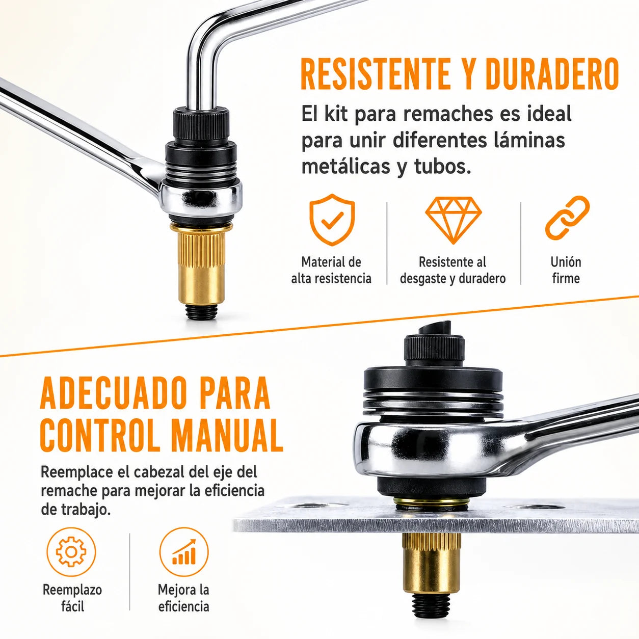 Kit Adaptador de Remaches Roscados para Taladro(50 Unidades) + Juego de Mandriles M3 a M8