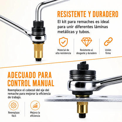 Kit Adaptador de Remaches Roscados para Taladro(50 Unidades) + Juego de Mandriles M3 a M8
