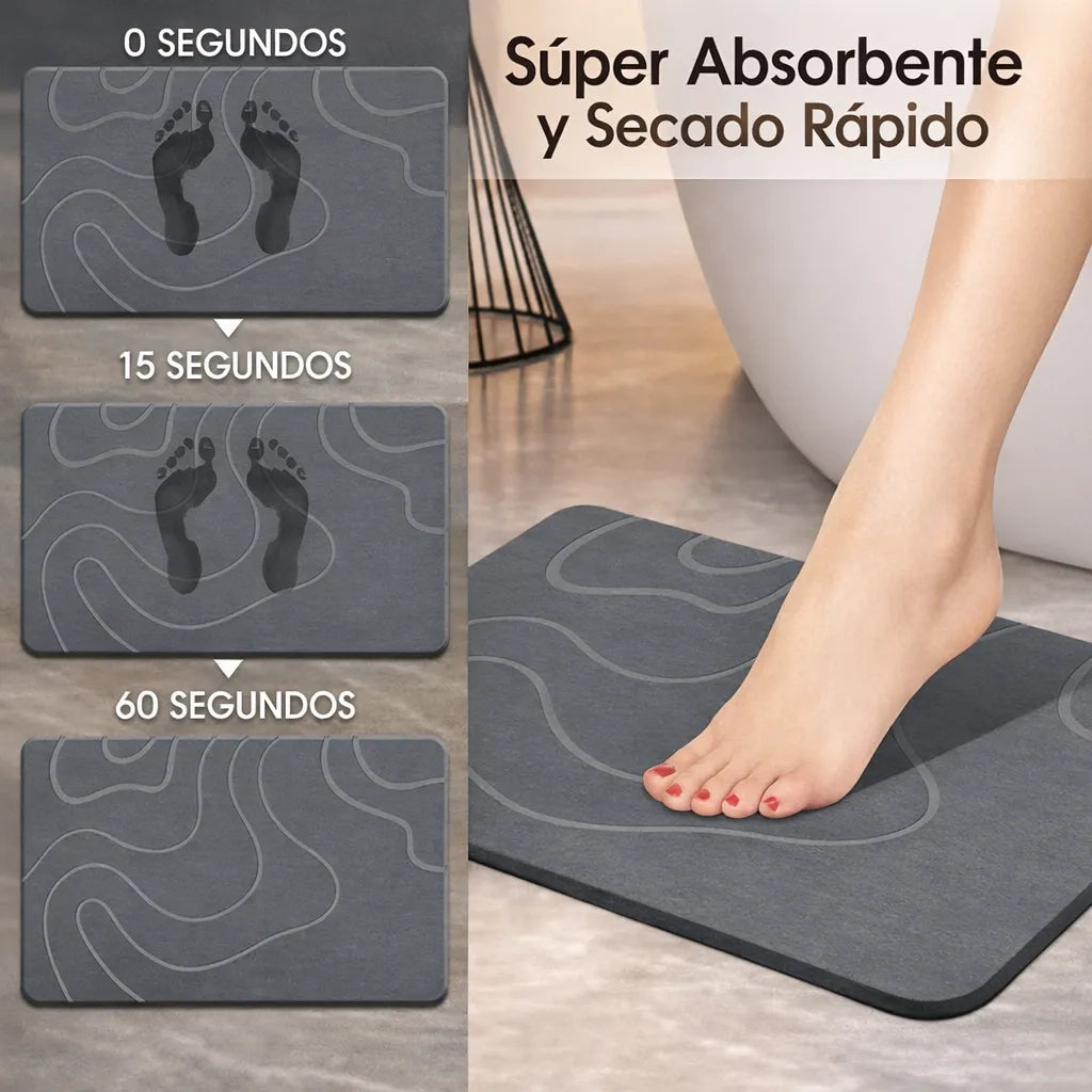 Alfombra de Piedra Ultra-Absorbente: El Adiós Definitivo al Baño Mojado.