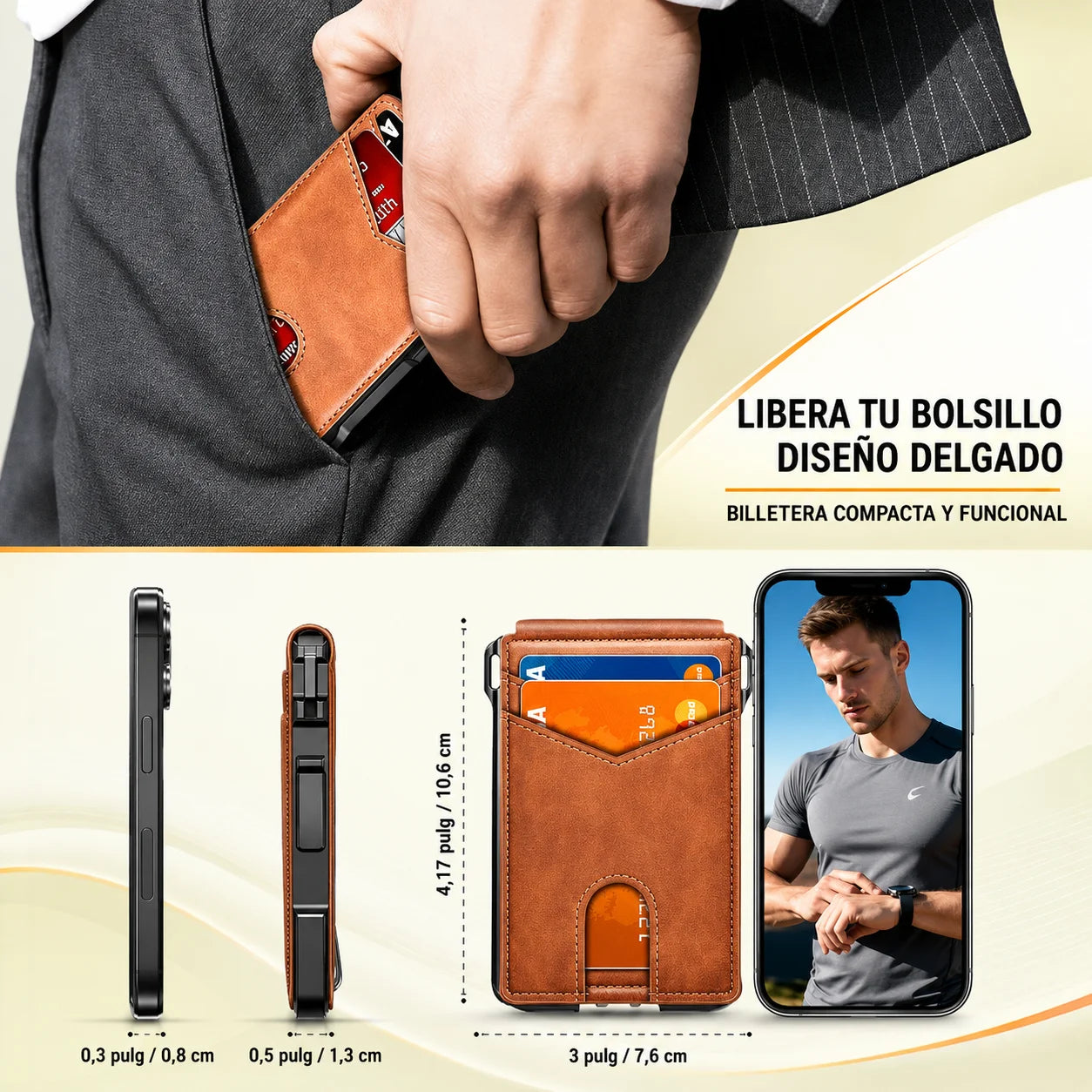 Billetera Minimalista Táctica RUNBOX con Despliegue Rápido & Protección Anti-RFID