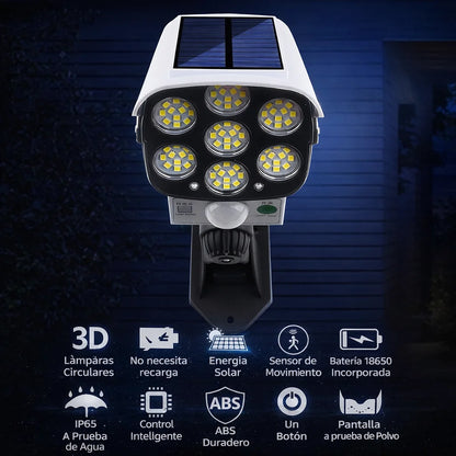 Lámpara Solar de Seguridad con Diseño de Cámara – Iluminación Inteligente para Tu Hogar