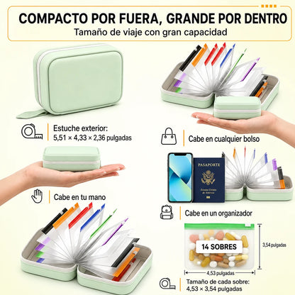 14 bolsas, cero desorden: lleva tu rutina en un solo estuche