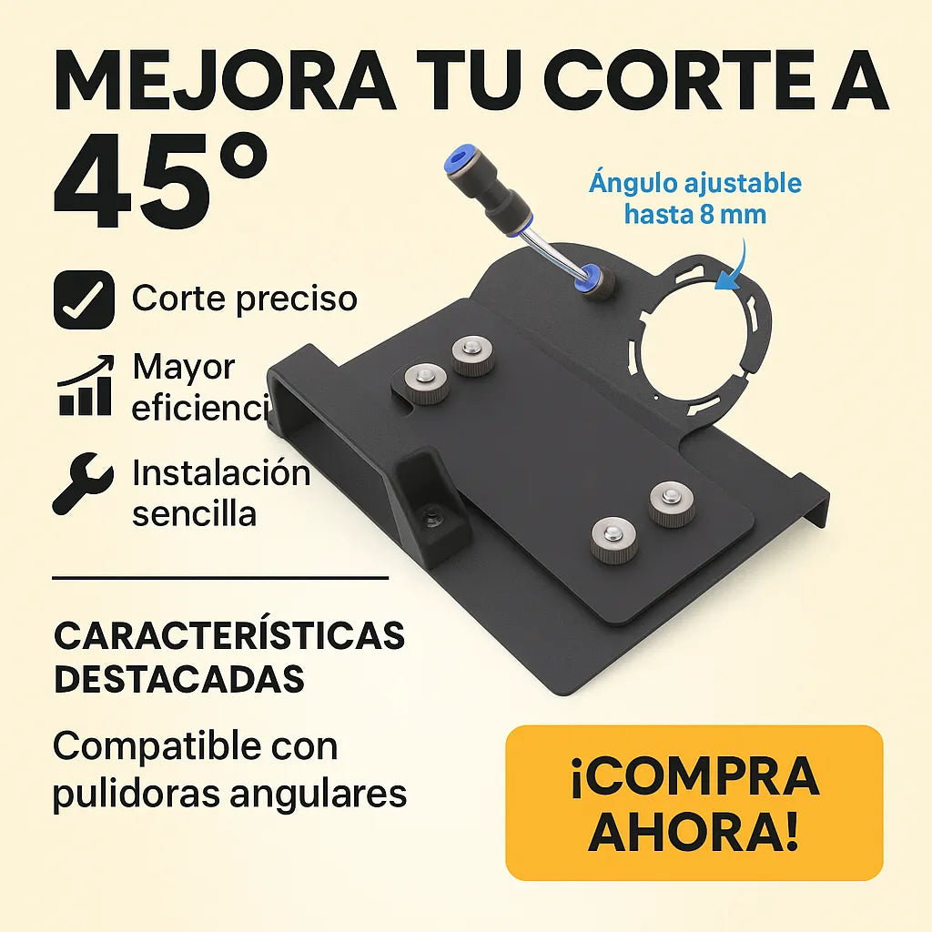 Guía de corte a 45° para pulidora