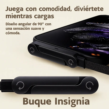 Cable de carga rápida Tipo C 240W con soporte plegable ajustable.