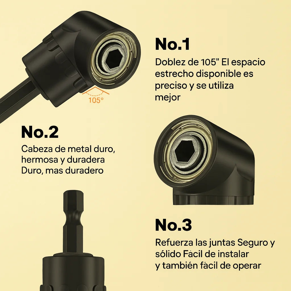 Set de 6 adaptadores de broca-Taladra sin limites, incluso en los lugares mas difíciles