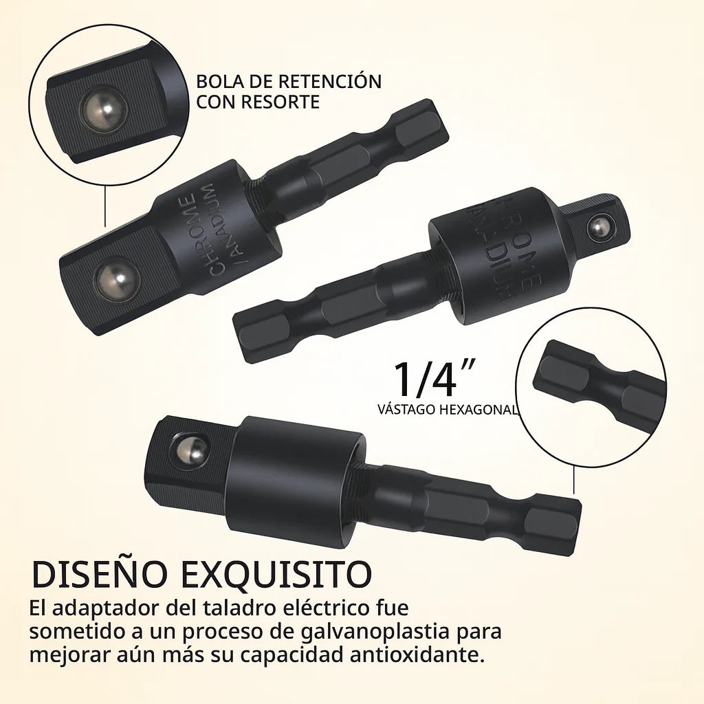 Set de 6 adaptadores de broca-Taladra sin limites, incluso en los lugares mas difíciles