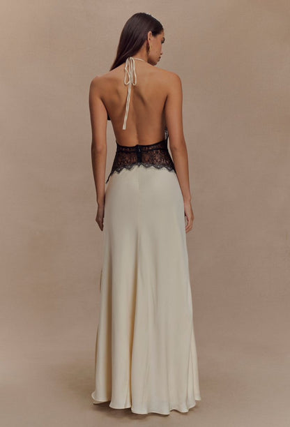 Vestido de Satén y Encaje Moonlit