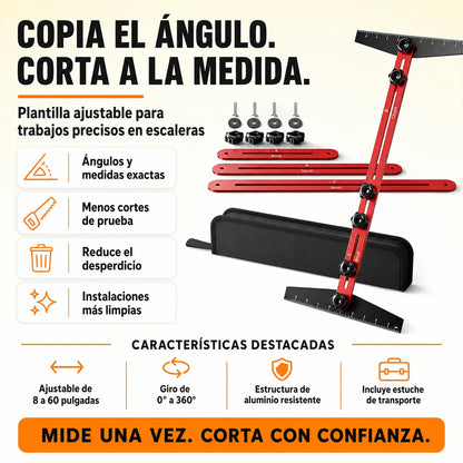 Copia medidas y ángulos irregulares Plantilla Ajustable 360° para Escaleras y Carpintería