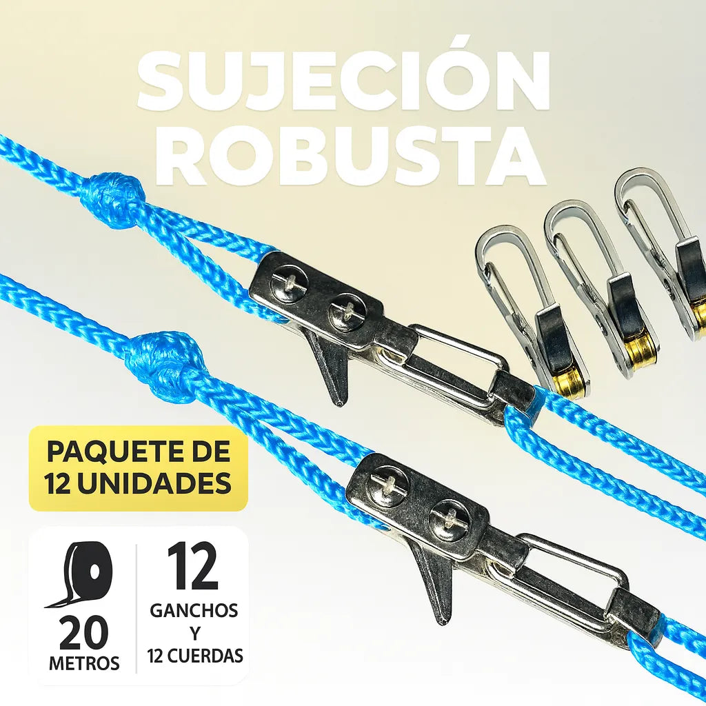 Rope Roller: Sujeción firme, rápida y sin nudos PACK DE 12 UNIDADES
