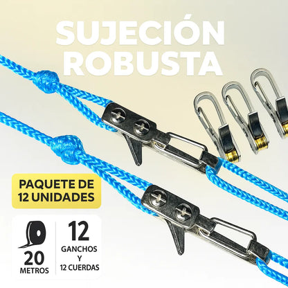 Rope Roller: Sujeción firme, rápida y sin nudos PACK DE 12 UNIDADES