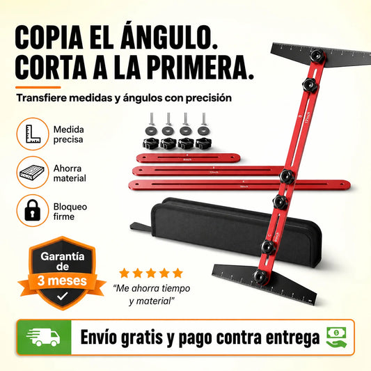 Copia medidas y ángulos irregulares Plantilla Ajustable 360° para Escaleras y Carpintería