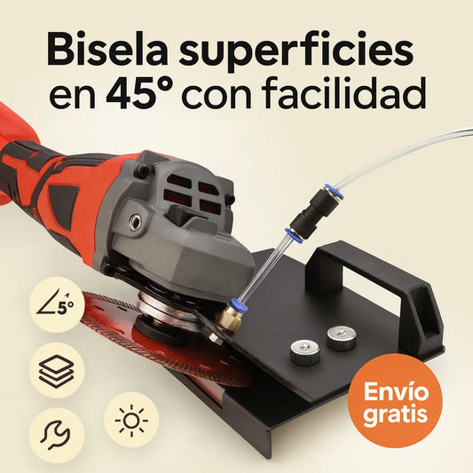 Guía de corte a 45° para pulidora