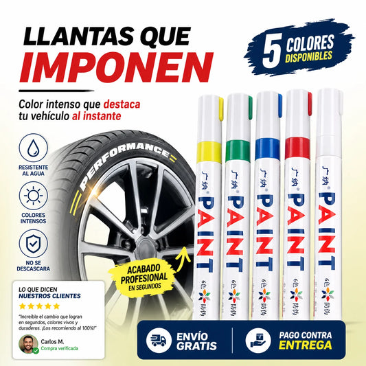 Kit x5 Marcadores para Llantas – Color Intenso que Destaca tu Vehículo
