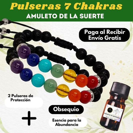 COMBO 2X1 Pulsera 7 Chakras + ACEITE DE ACTIVACION + LIBRO PDF GRATIS