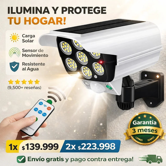Lámpara Solar de Seguridad con Diseño de Cámara – Iluminación Inteligente para Tu Hogar
