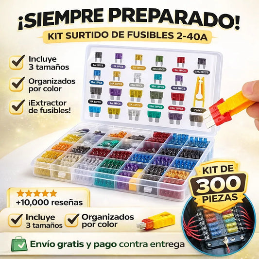 Kit de 300 Fusibles Automotrices para Estar Preparado en Cualquier Camino
